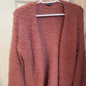 Dusty rose eyelash sweater